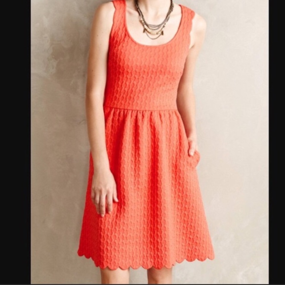 Anthropologie Coral Maeve Dress